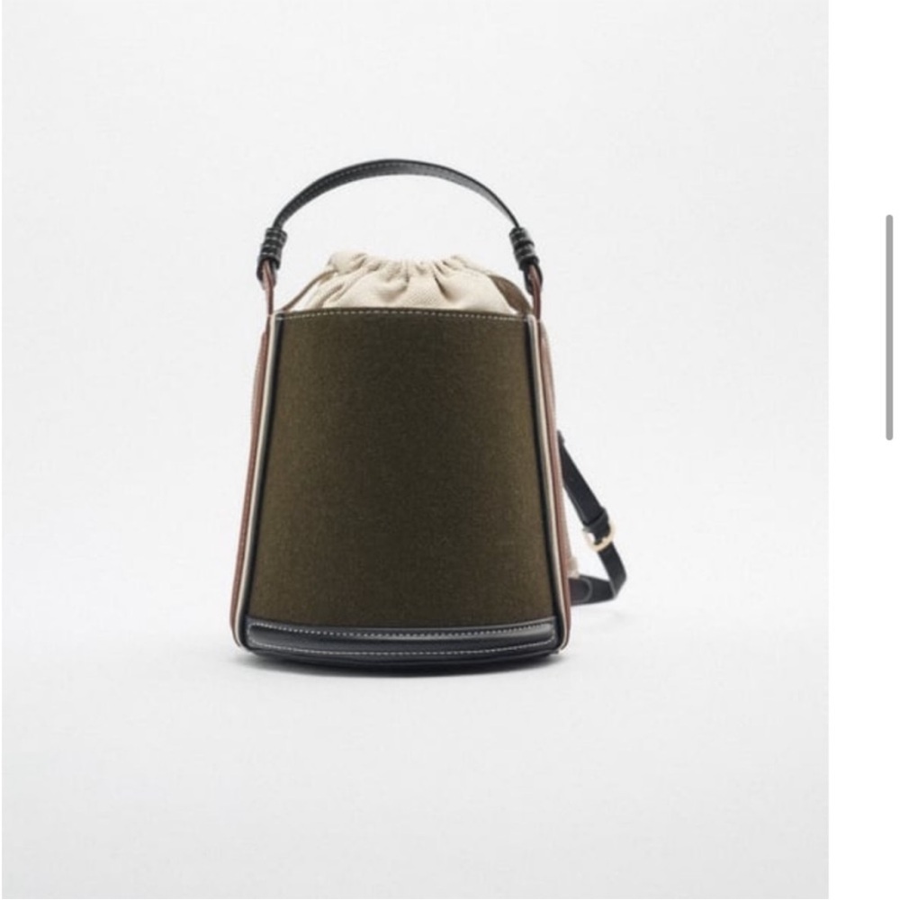 Zara green Fabric Crossbody Bag
